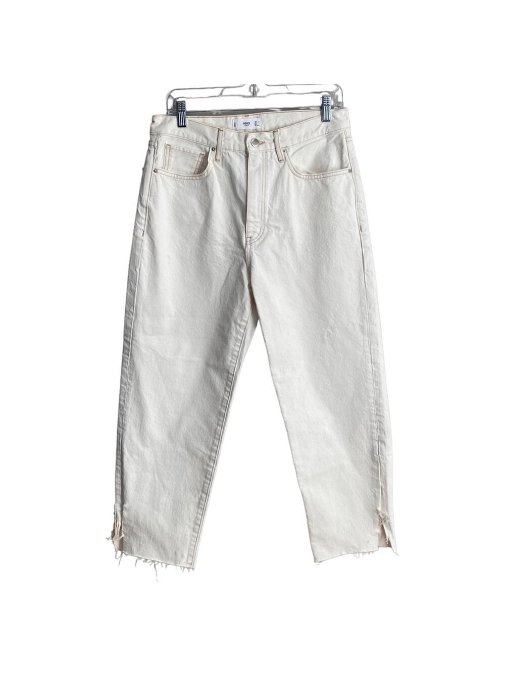 Mango MNG Cream High Rise cropped Jean 8